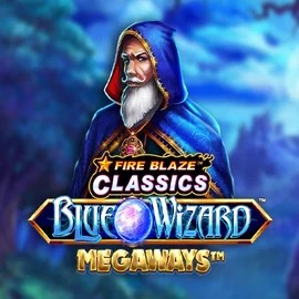 Logo of Fire Blaze Blue Wizard Megaways from Rarestone Gaming at Ozoon Casino