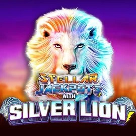 Stellar Jackpots with Silver Lion slot logo by Lightning Box Game at Ozoon Casino